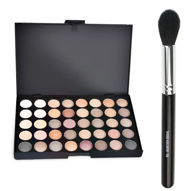 40 Colors Matte Eyeshadow Pallete Make Up Earth Palette Makeup Zpaxo 01 With Black Brush