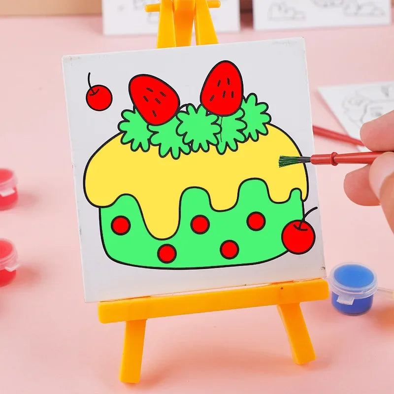 Cartoon DIY Oil Painting Frame Art Graffiti Educational Toy for Kids Birthday Party Favors Kindergarten Rewards Pinata Zpaxo