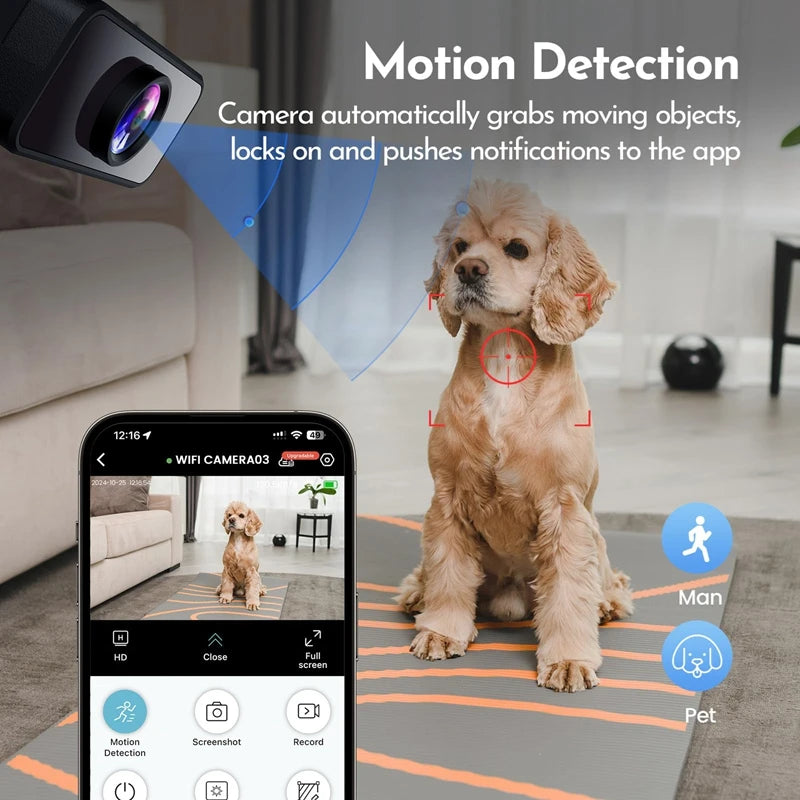 Indoor 4K Security Mini Camera Night Vision 4H Battery Life Motion
