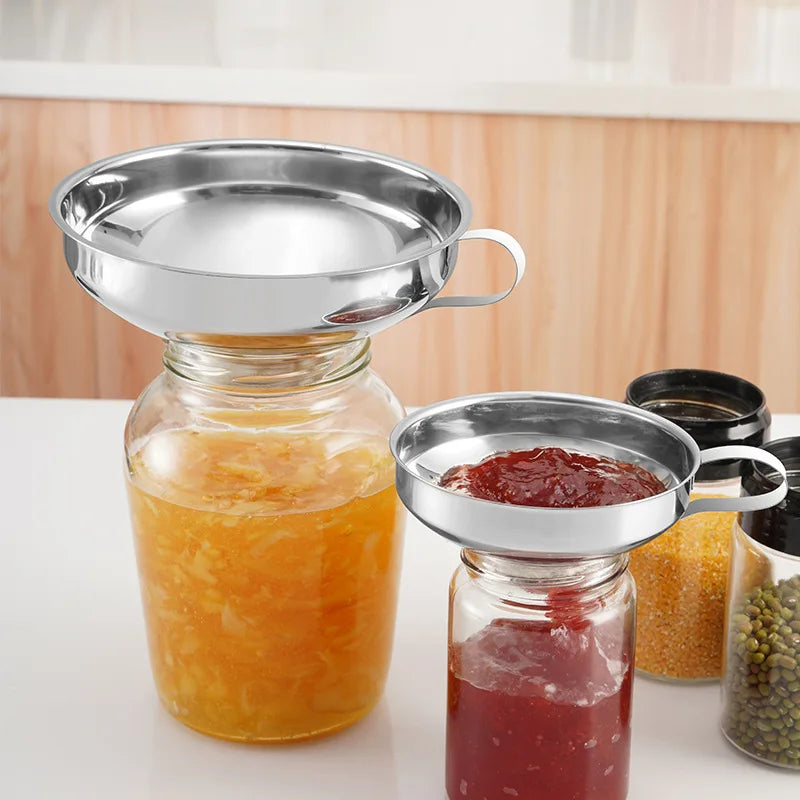 Stainless Steel Wide Mouth Funnel Canning Cup Jam Salad Dressing