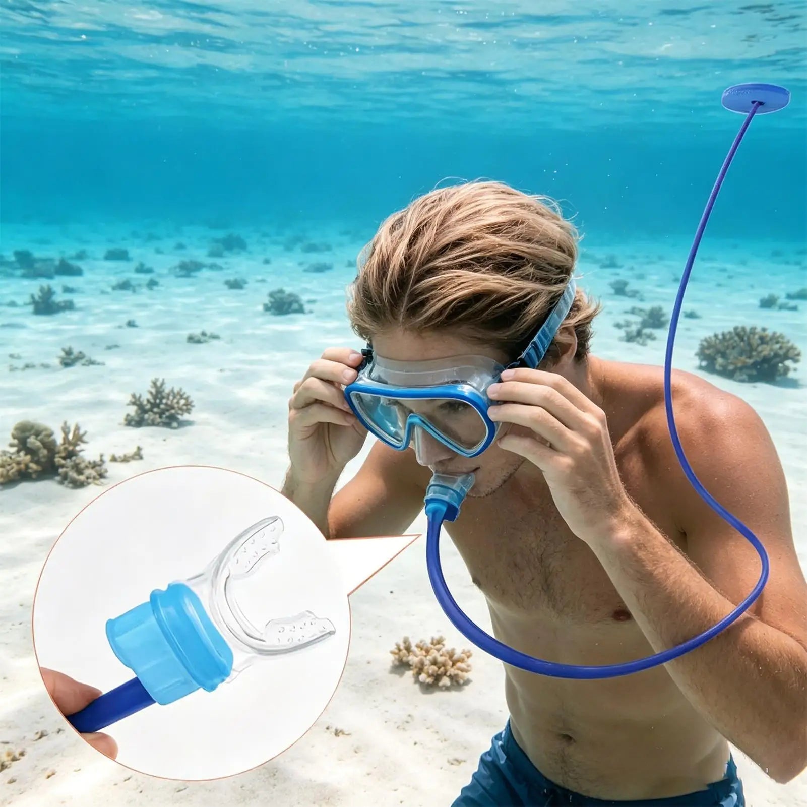 Full Face Dry Snorkel Diving Silicone Anti Leak Breathing Valve Deep