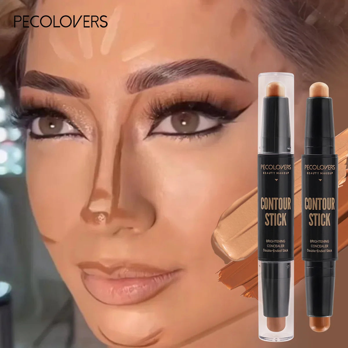 Double Head Highlight Pen Face Make Up Liquid Waterproof Contouring Zpaxo