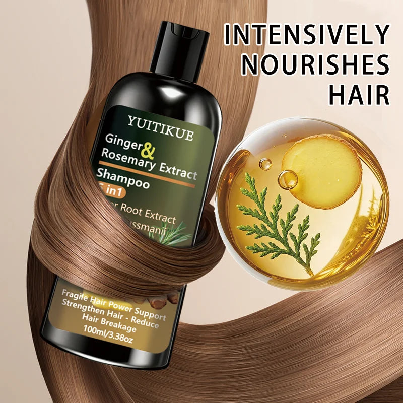 Ginger & Rosemary 5-in-1 Shampoo | Keratin & Argan Oil 100ml Hair Strengthening Shampoo Zpaxo