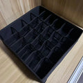 Collapsible Sock Drawer Organizer - Women Accessories for Closet Cabinet Storage - 24 Grids Underwear Storage Boxes Zpaxo black