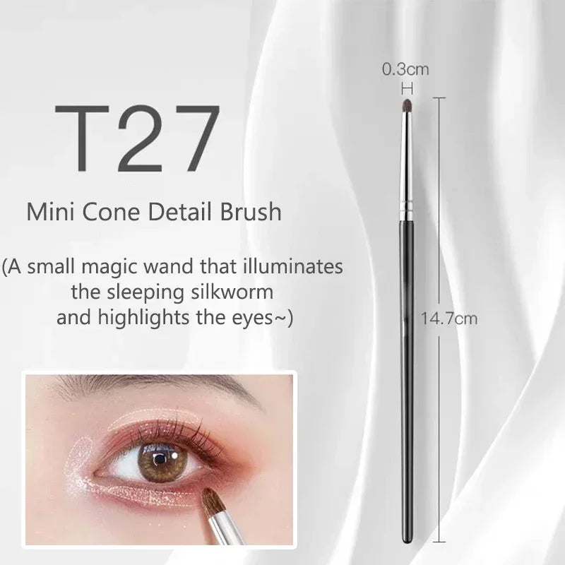 Small Angle Precise Detail Eyeshadow Brush Soft Horse Hair Eyelid Zpaxo 1Pcs T27