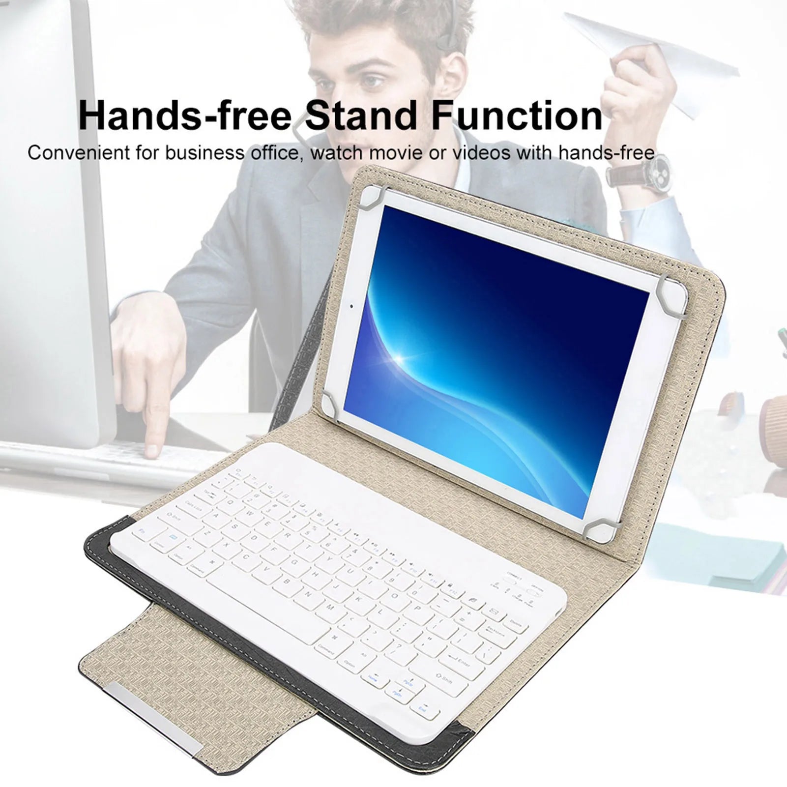 10'' Tablet Laptop Universal PU Protective Case Cover Bluetooth