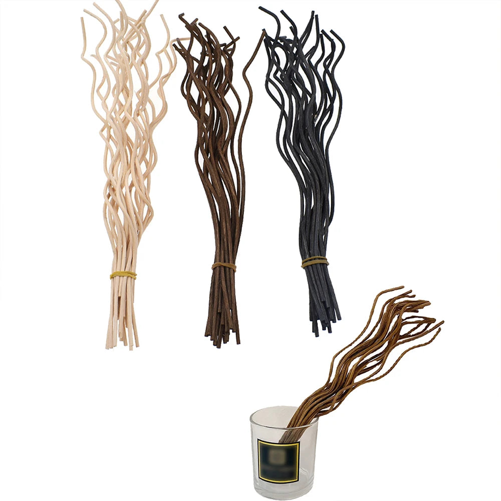20Pcs Diffuser Stick Rattan Stick Wavy Rattan Reed Fragrance Diffuser Refill Sticks Replacement for Office Home Decor Zpaxo