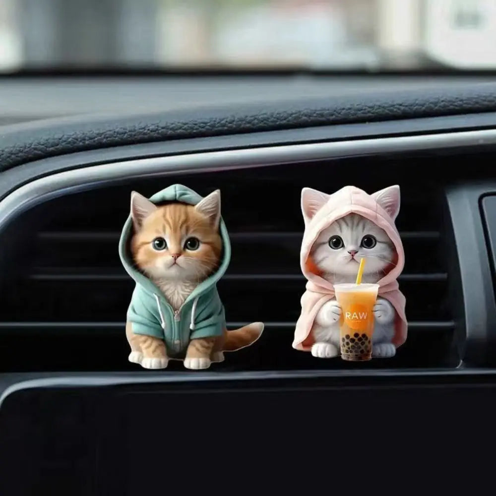 3pcs Long-Lasting Fragrance Car Fragrance Tablets Animal Shape Cartoon Design Vent Clip Scented Tea Portable Size Zpaxo