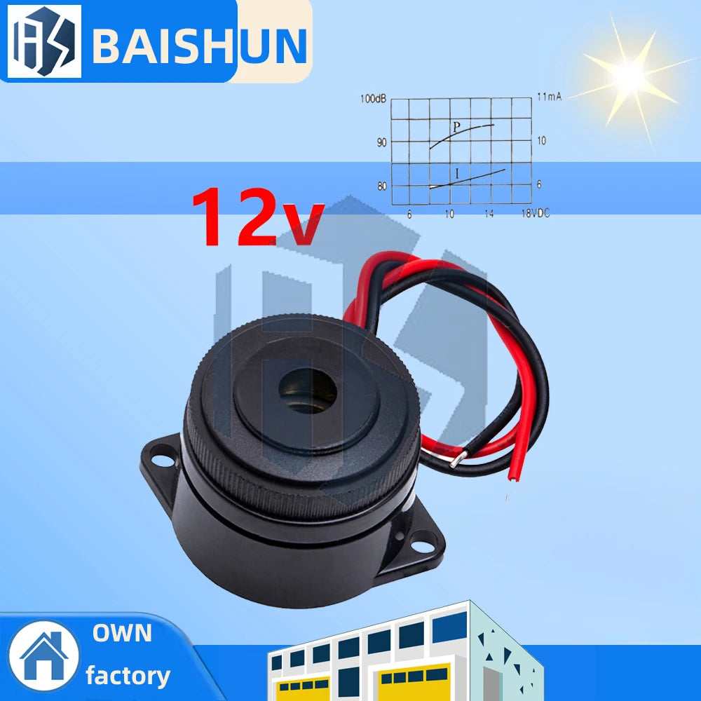 QSI-2910 High-output 90dB Active Piezo Alarm Siren 12V DC Continuous Zpaxo