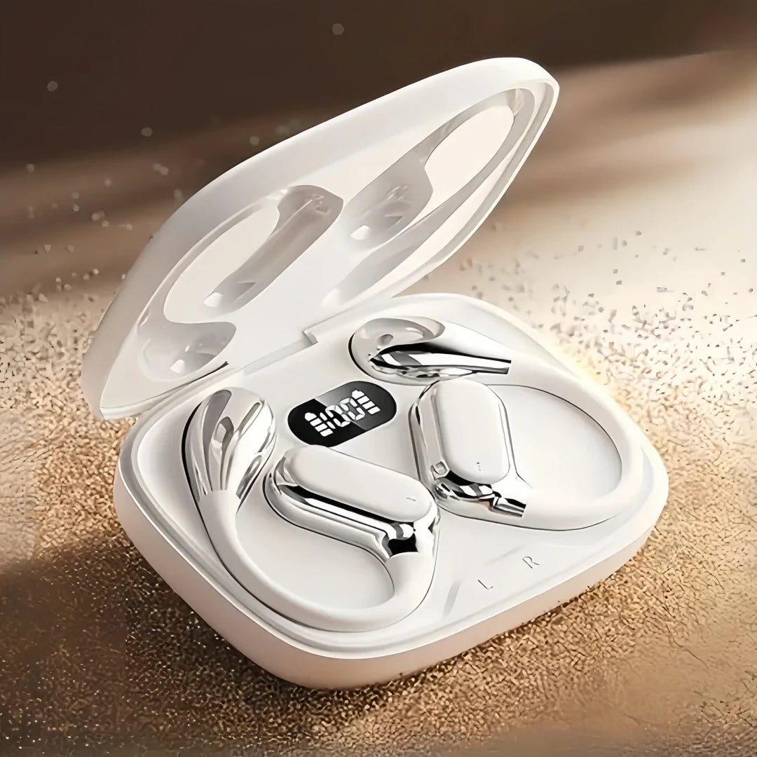 Open Ear Wireless Earbuds Bluetooth Headphones 50Hrs Playtime Stereo Zpaxo WHITE China Mainland