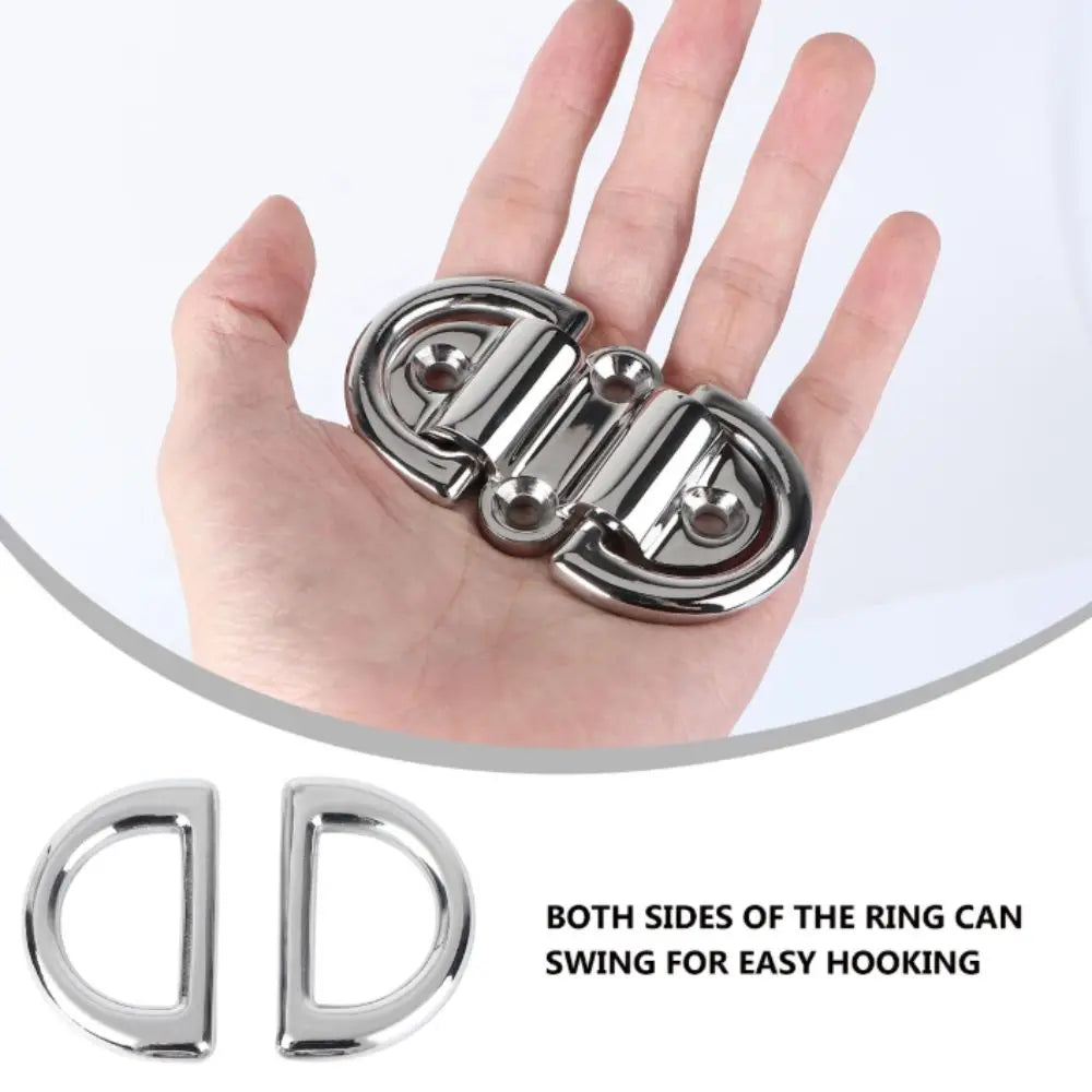 316 Stainless Steel D-shaped Buckle Folding Design Double D Ring Yacht Hardware Accessories Heavy Duty Polish Finish Zpaxo