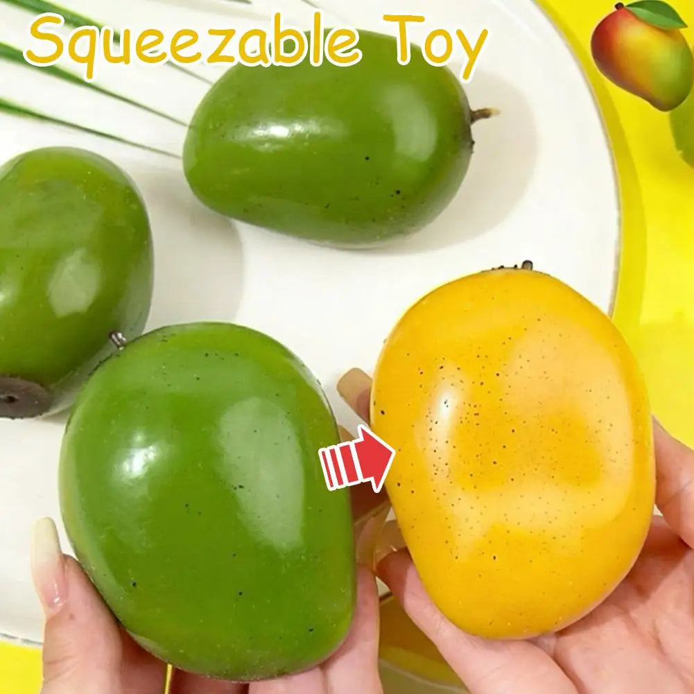 NEW Stress Relief Squeeze Toy for Adults, Color-Changing Fruit Ball Strawberry & Mango Slow Rebound De-Stress Toy, Creative Gift Zpaxo