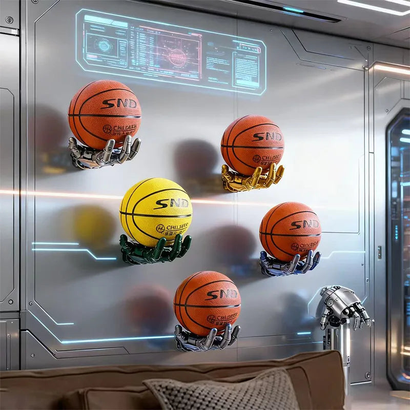 Robotic Arm Basketball Wall Mount Rack – Punk Industrial Decor Wall Display Rack Zpaxo