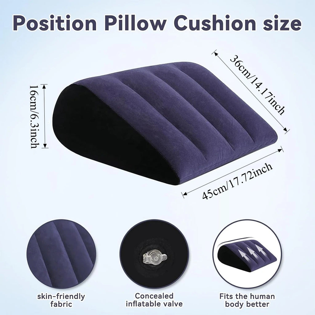 Inflatable Wedge Pillow – Ergonomic Back & Leg Support + Pump
