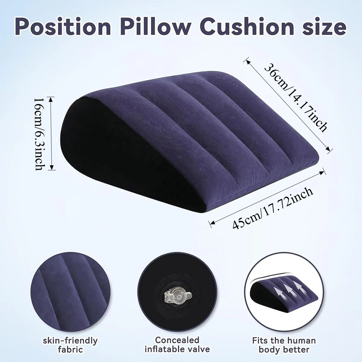 Inflatable Wedge Pillow – Ergonomic Back & Leg Support + Pump