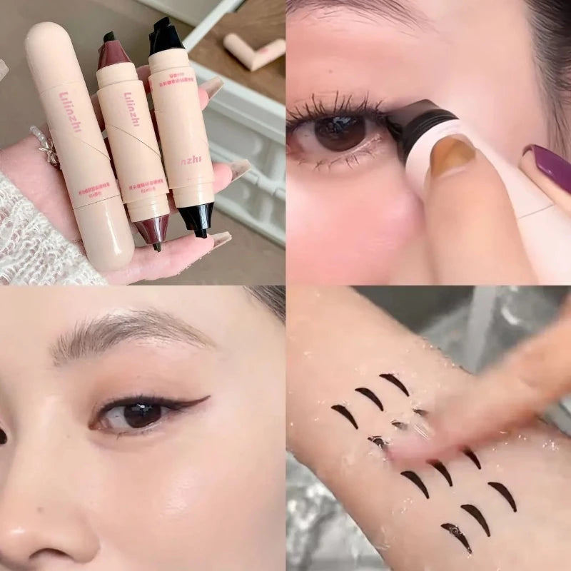 Dual-head Rotatable Eyeliner Stamp Integrated Waterproof Long Wear Zpaxo