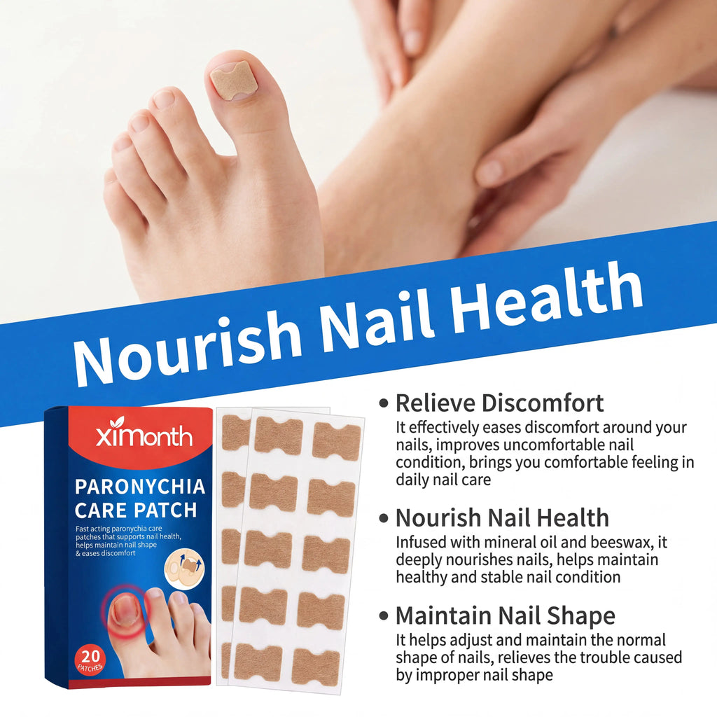 20pcs Nail Care Patches Soothing Lightweight Breathable Patch Relieve Nail Discomfort Dry Skin Remedy Hand Foot Care 4x9cm Zpaxo