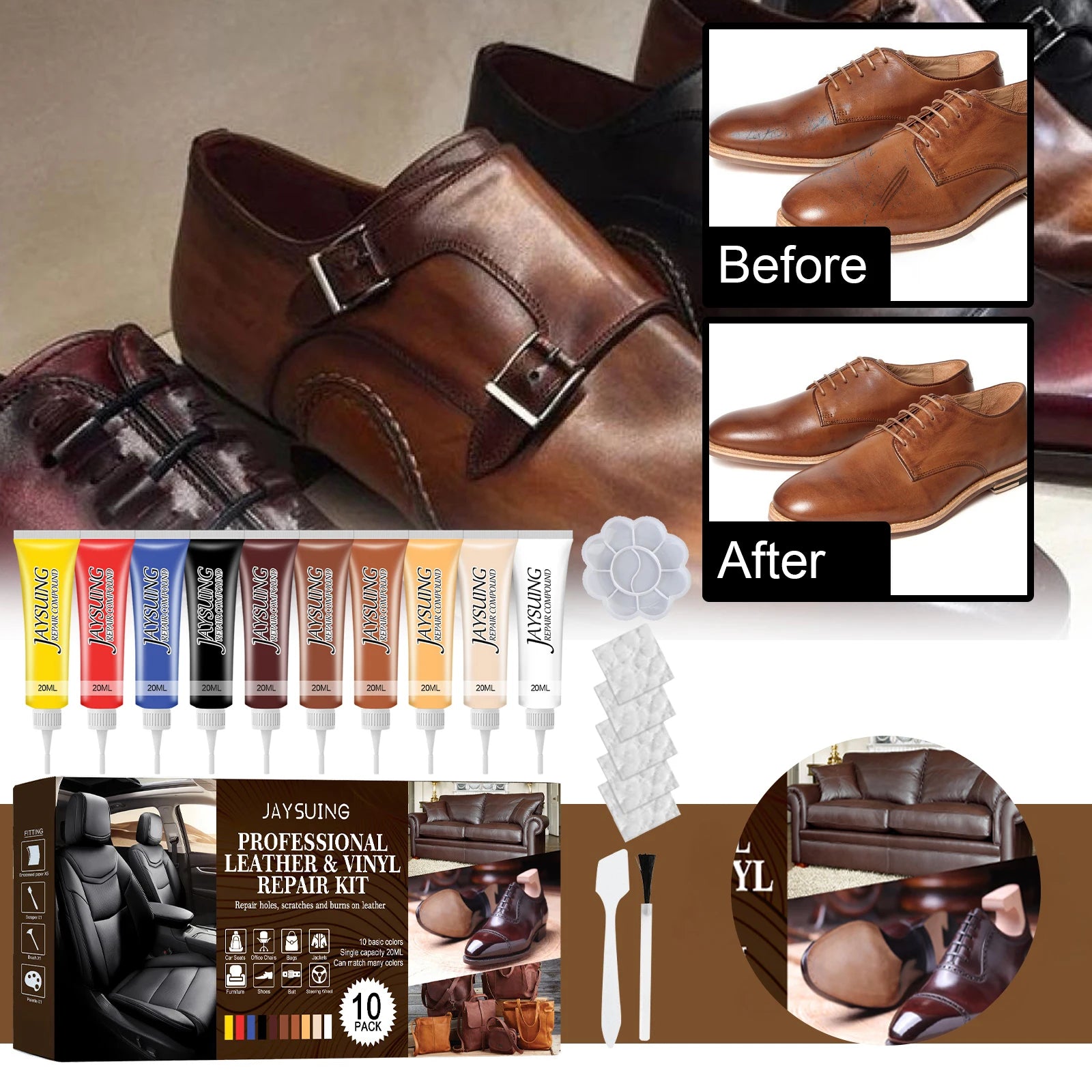 Leather Seat Repair Vinyl Paste Car Seats Couch Boat Sofa Purse