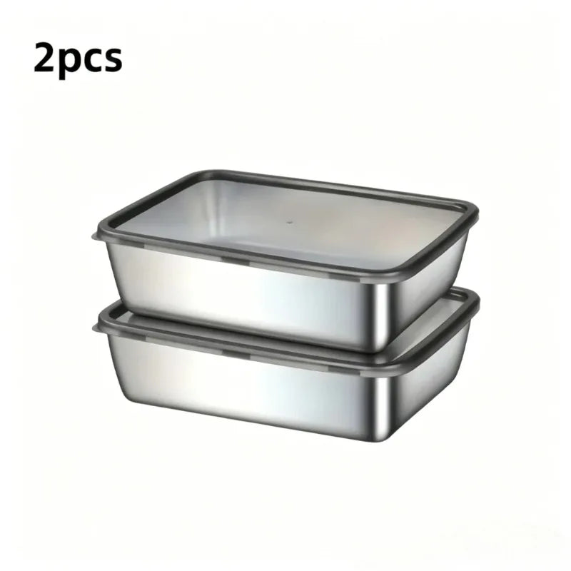 Stainless Baking Trays 2 Lids Non-stick Easy-clean Perfect Roasting