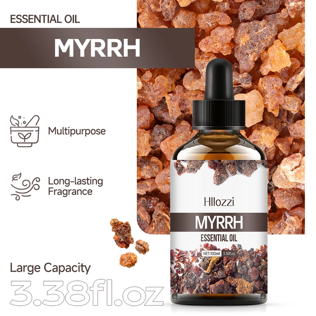 MYRRH ESSENTIAL OIL a high-quality moisturizing nourishing massage oil with a refreshing scent, suitable for all skin types Zpaxo