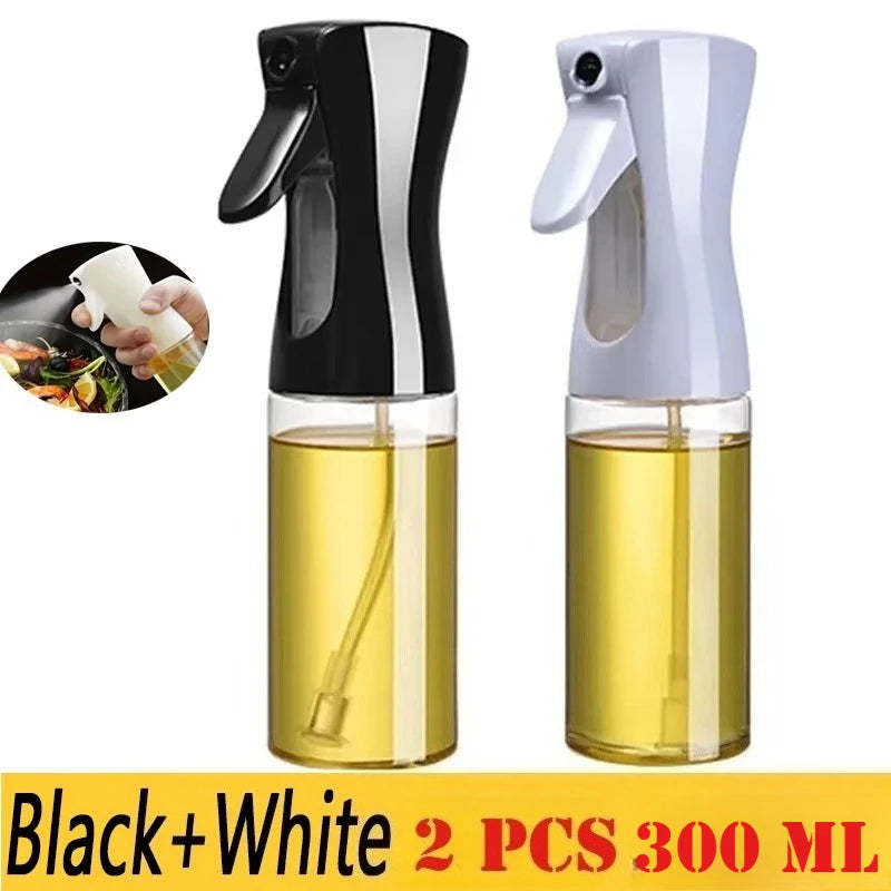 Oil Spray Oil Sprayer Bottle Plastic Household Kitchen Nebulizing Mist Filling Cooking Dual Use BBQ Camping Bbq Accessories Zpaxo 300ml black-white