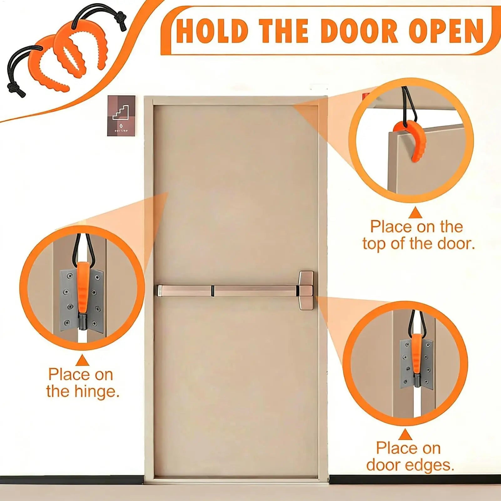 Portable C Shape Door Stopper Wedge Guard Anti Pinch Clip Safety Lock