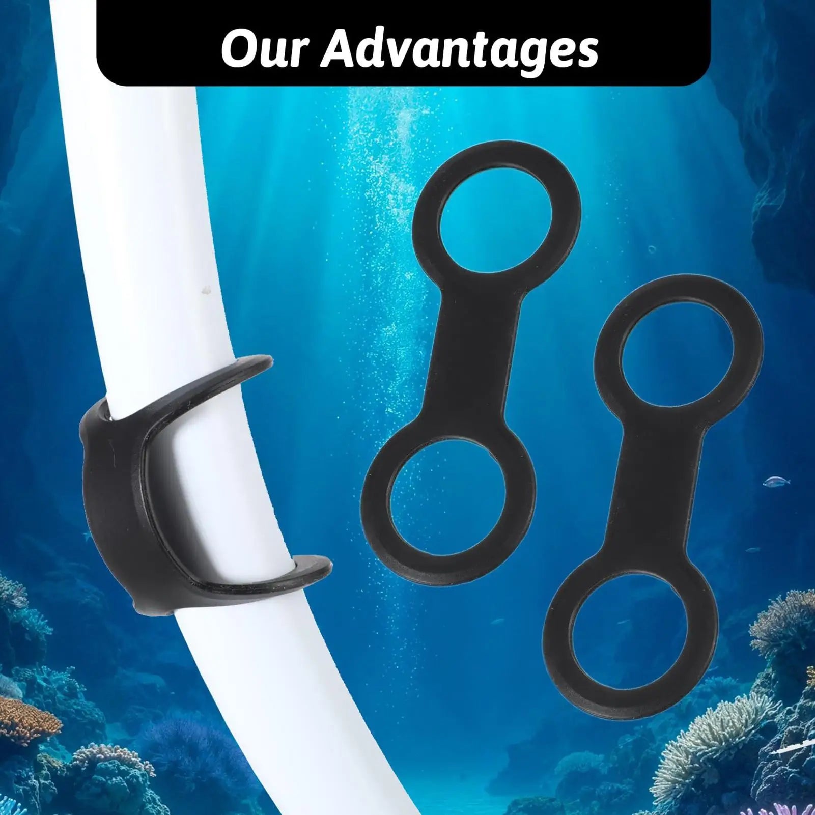 Snorkel Clips Quick Release Double-Ring Flexible Silicone Snorkel Retainer Clip for Snorkelers Swimming Enthusiasts Beach Zpaxo