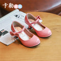 Girls Leather Shoes Autumn Bowtie Sandals 2023 Children Heels Zpaxo Pink 26(Insole16.8cm) China Mainland