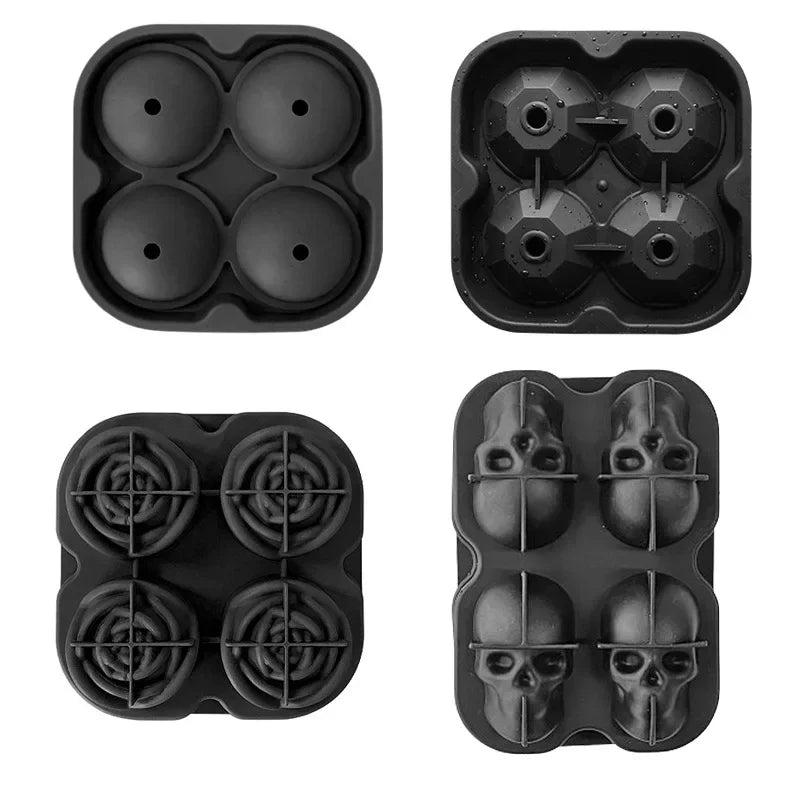 Ice Cube Maker Silicone Mold Whiskey Supplies Skull Diamond Shaped Zpaxo random