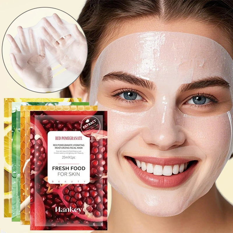 1/4pcs Natural Fresh Fruits Face Mask Facial Skincare Moisturizing Brightening Firming Hydrating Facial Masks for Face Skin Care Zpaxo