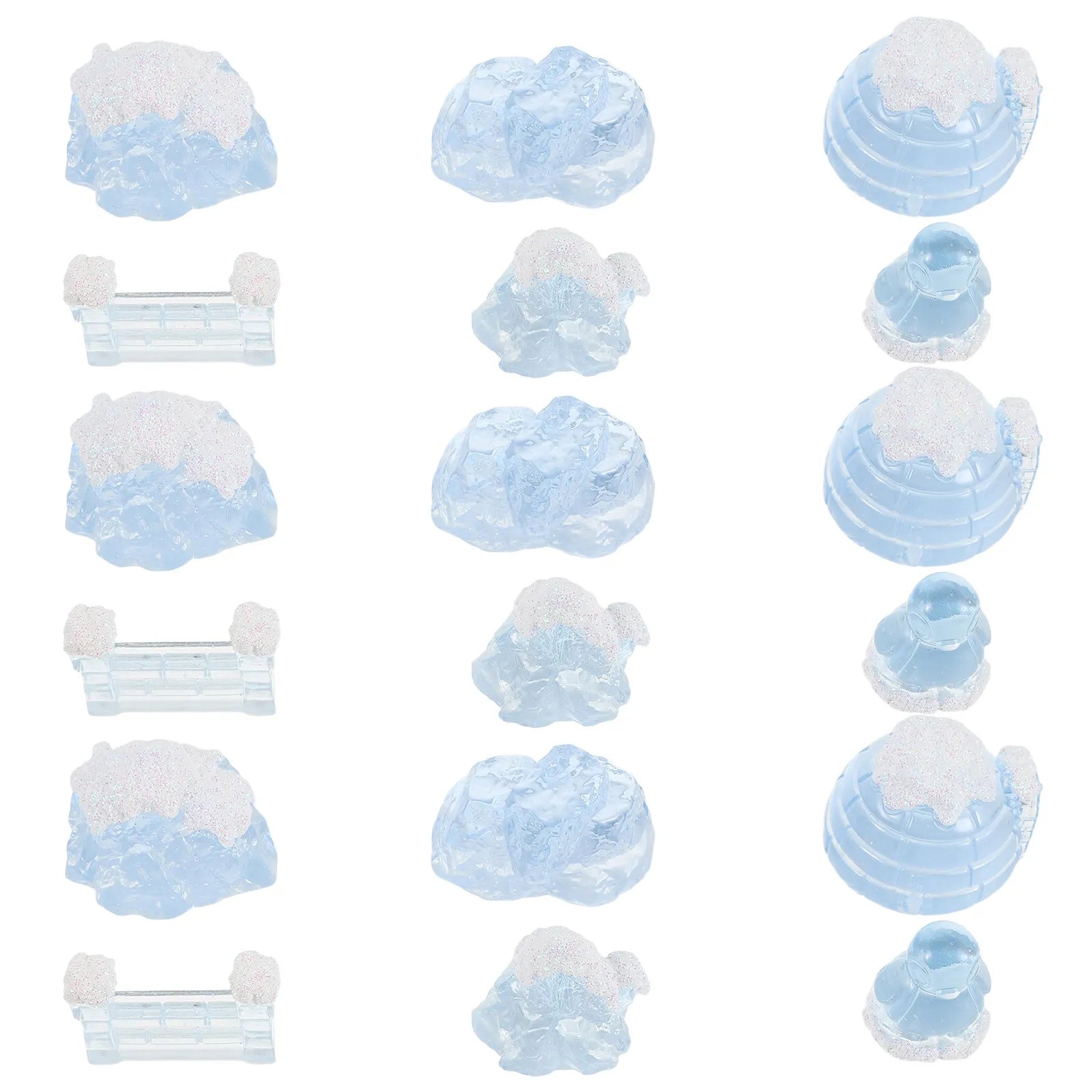 18Pcs Micro Landscape Arctic Scene Mini Penguin Iceberg Igloo Glacier Decoration Cake Topper Aquarium Winter Craft Polar Display