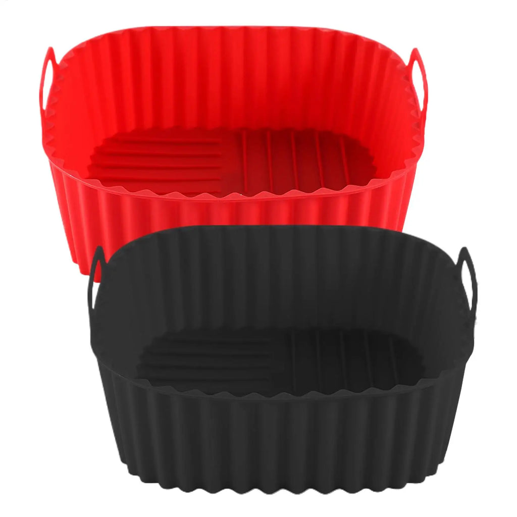 Silicone Air Fryer Liners Square Non Stick Reusable Basket Pizza