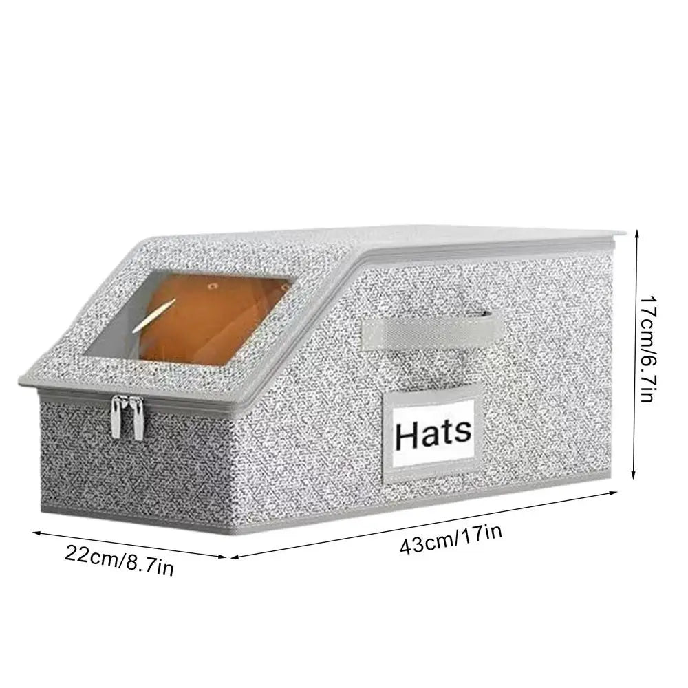 Stackable Hat Organizer Box Holds 24 Baseball Caps Space Saving