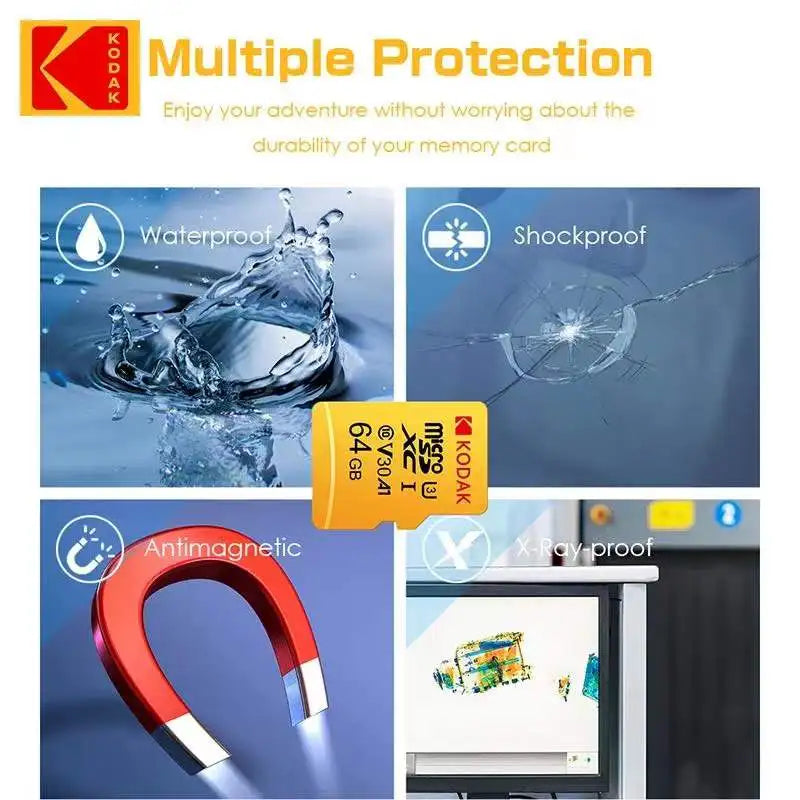 Kodak Micro SD Card 256GB 128GB 64GB 32GB Class10 U3 V30 High Speed Memory Card for Phone Tablet Camera Zpaxo