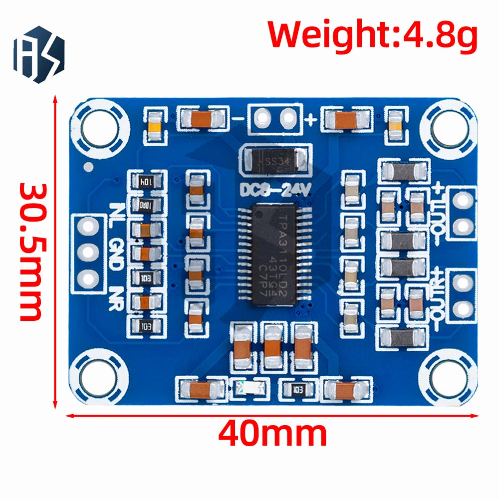DC DC12V-24V 2X15W Digital Audio Power Stereo Amplifier Module Board TPA3110 12V Class D Power AMP Board 2.0 channel Zpaxo