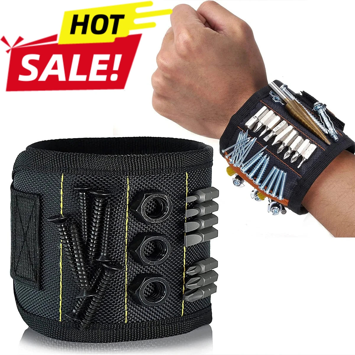 Magnetic Wristband Tool Holder – Adjustable for Screws & Drill Bits Magnetic Tool Wristband Zpaxo