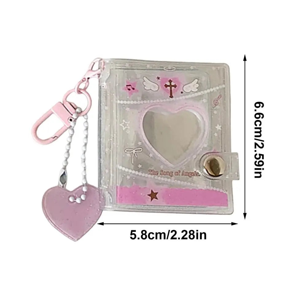 Photo Keychain Heart Shaped Handmade Picture Insert Key Ring Holder Zpaxo Pink