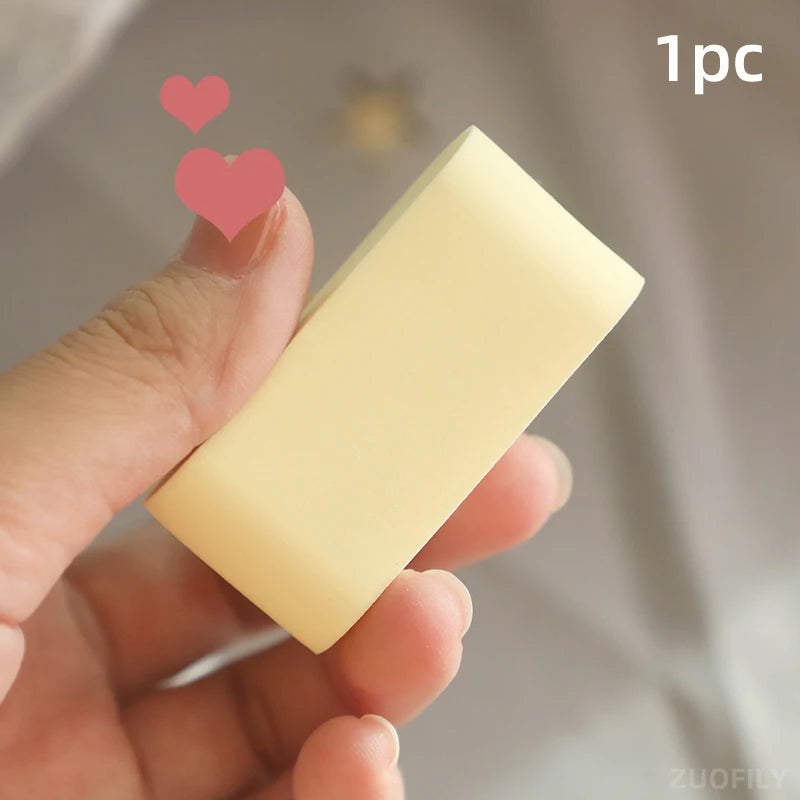 Korean Makeup Artist Makeup Sponge Powder Puff Rice Cake Shape Dry and Wet Combined Beauty Cosmetic Bevel Cut Makeup Sponge Tool Zpaxo 1pc