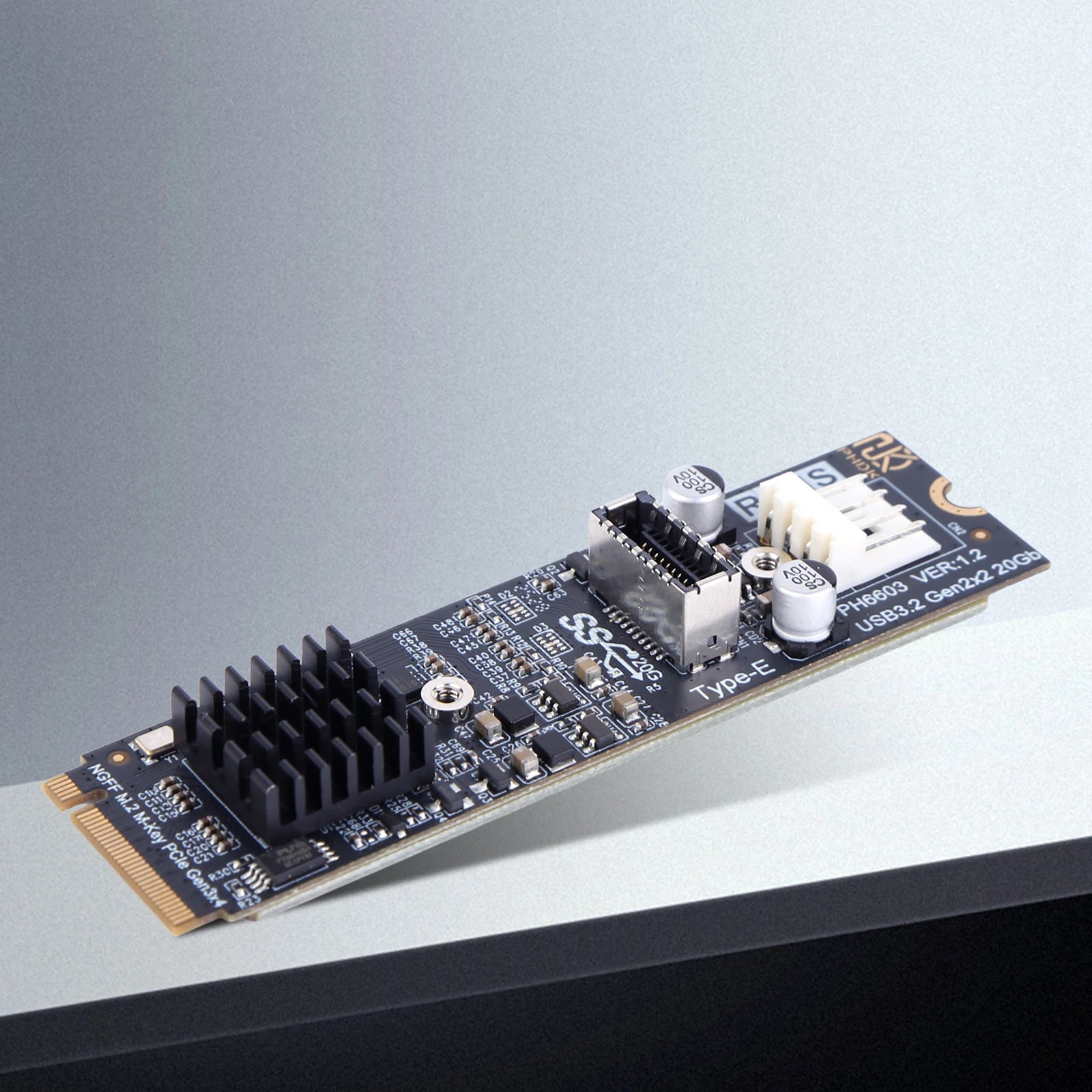 M 2 NVME MKEY USB3 Adapter 20Gbps Speed M2 Key PCIe Front Panel