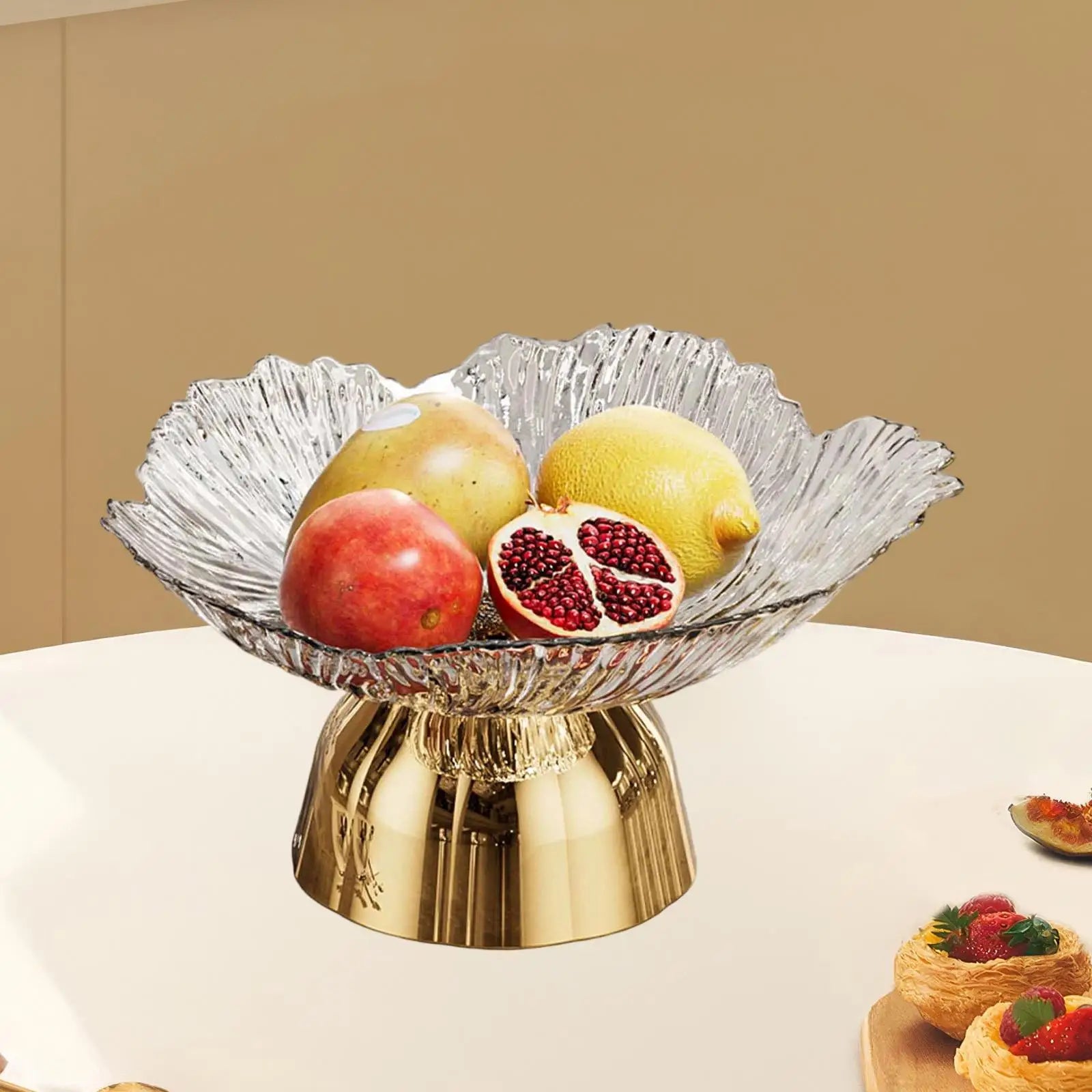 Decorative Pedestal Fruit Bowl – Footed Display Tray for Home Pedestal Fruit Bowl Zpaxo White