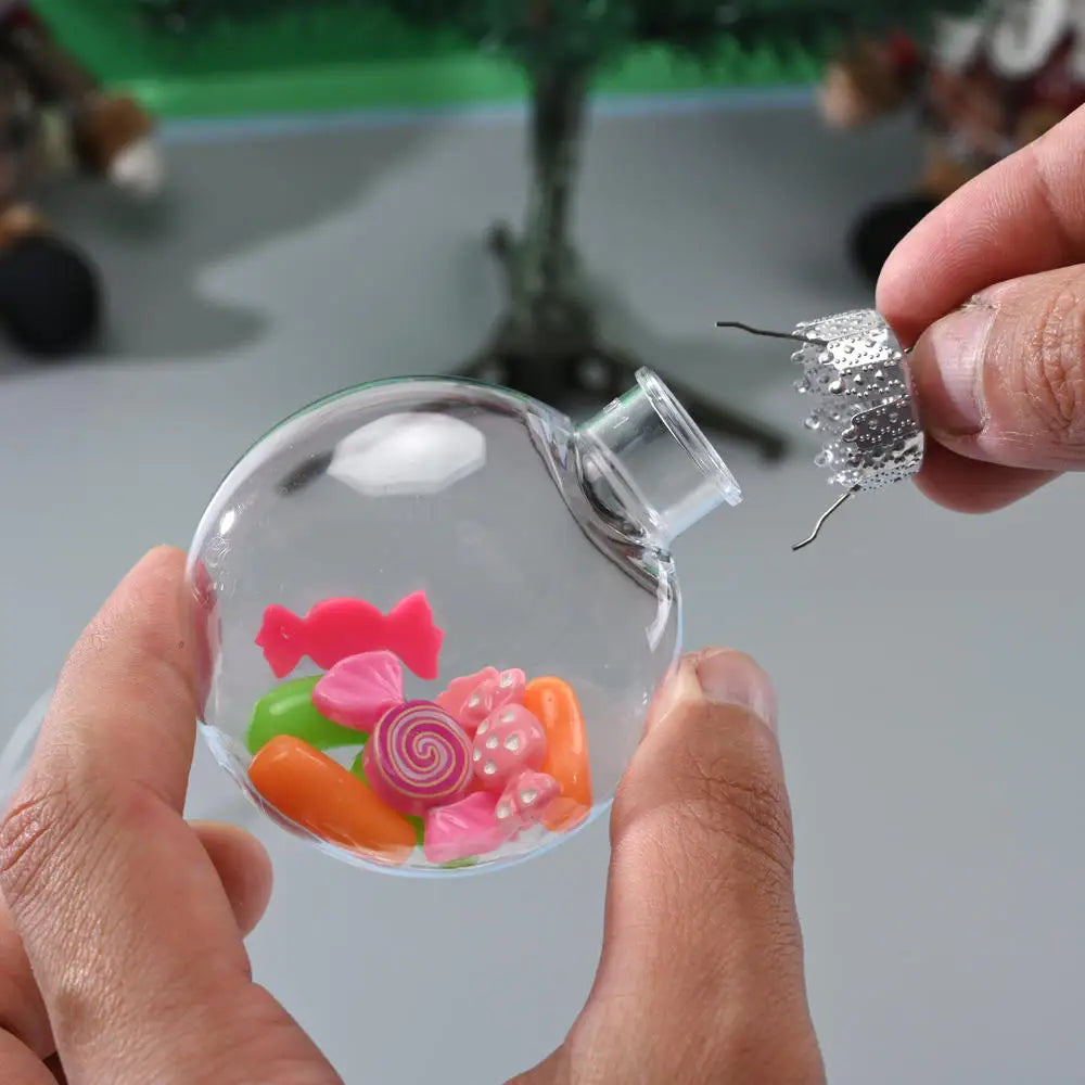 Clear Fillable Ball Ornaments – DIY Disc Globes 60/80/100mm Fillable Christmas Ornament Zpaxo