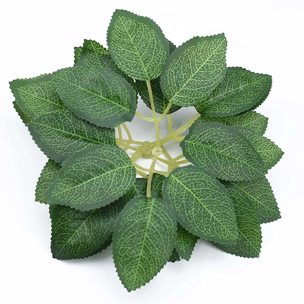 10/15/20/25/30/50/80/100Pcs Artificial Rose Leaves Fake Leaves for Roses Decorations Faux Silk Green Leaves for Wedding Bouquets Zpaxo