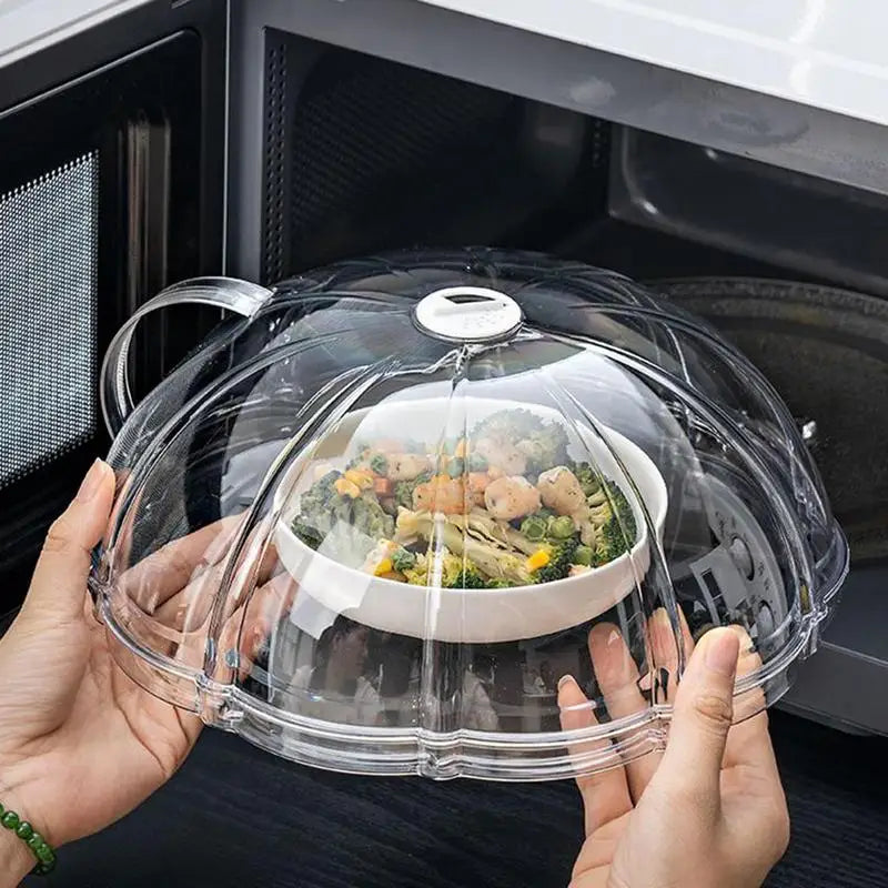 Microwave Food Splash Proof Cover Plate Transparent Cover with Handle Household Oven Heating Cover Cooking Utensils Accessories Zpaxo