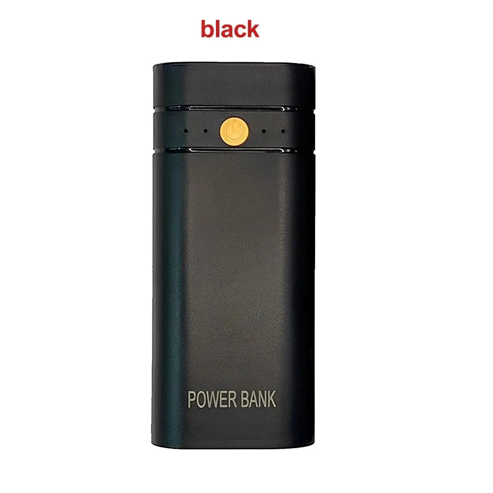 6000mAh 2X 18650 USB Type-c Battery Charger Case Power Bank Charge Zpaxo Black