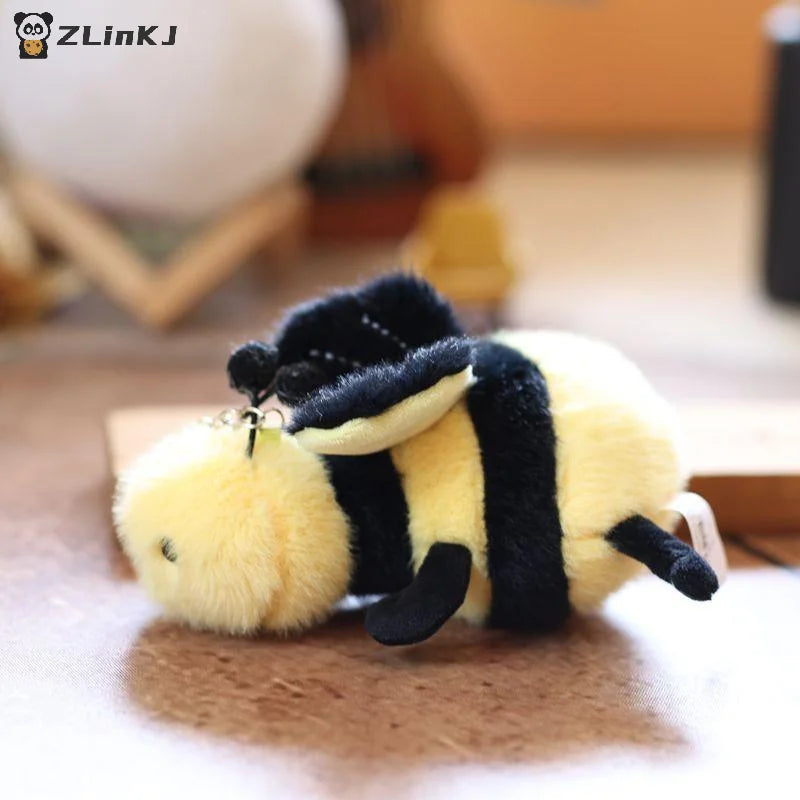 ▶1PCS Small Insect Animal Plush Toy Doll Keychain Cute Snail Bee Creative Stuffed Doll Bag Pendant Keyring Birthday Gift Zpaxo