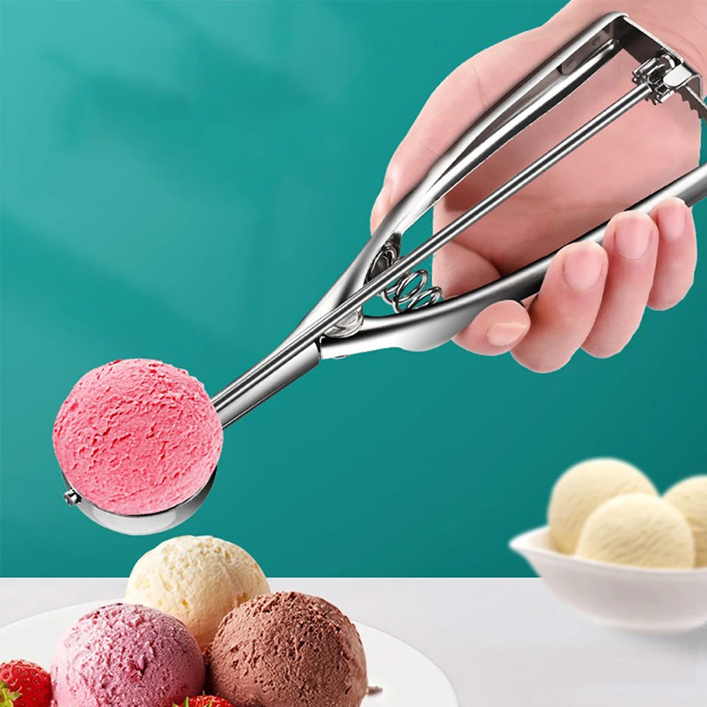 Ice Cream Scoop with Trigger Stainless Steel Cookie Scoop for Baking Fruit Cookie Dough Cupcake Zpaxo