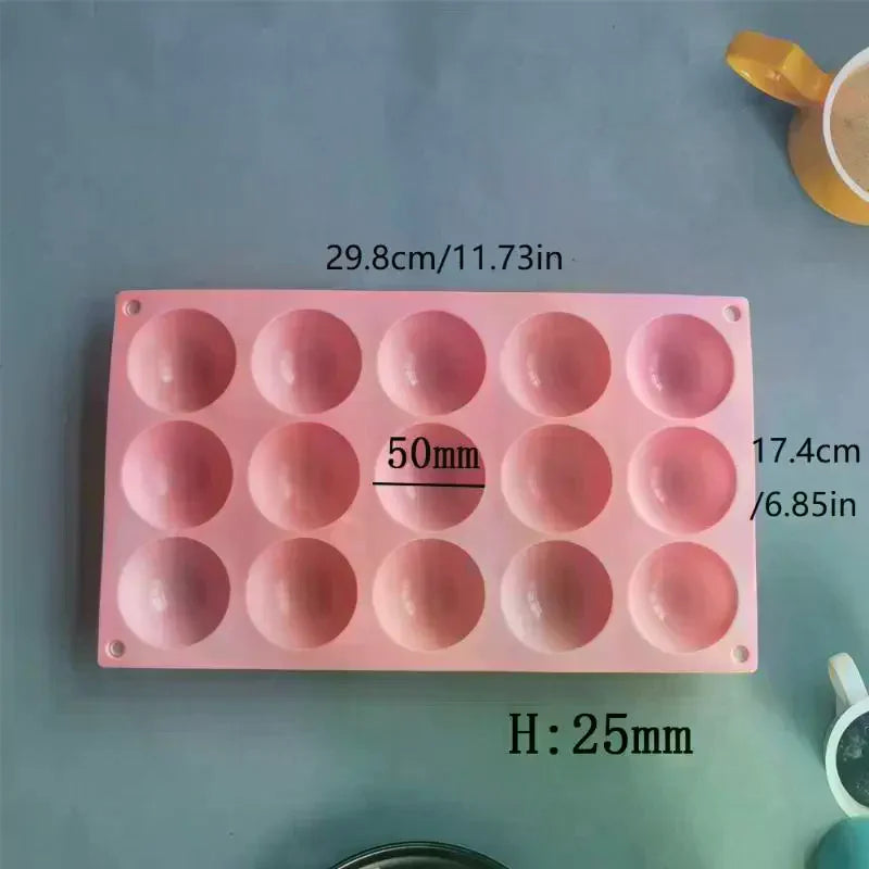 3D Ball Round Half Sphere Silicone Mold DIY Baking Pudding Mousse Zpaxo