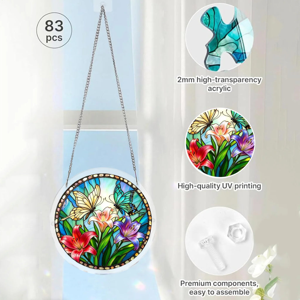 83 Acrylic Suncatcher Puzzle Window Stained Glass Animal Butterfly