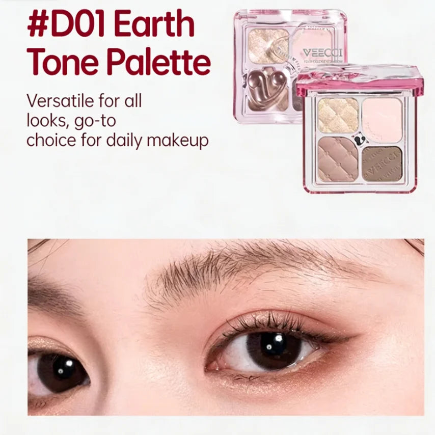VEECCI Portable Eye Shadow Matte Pearl Finish Eyeshadow Palette Easy Zpaxo D01