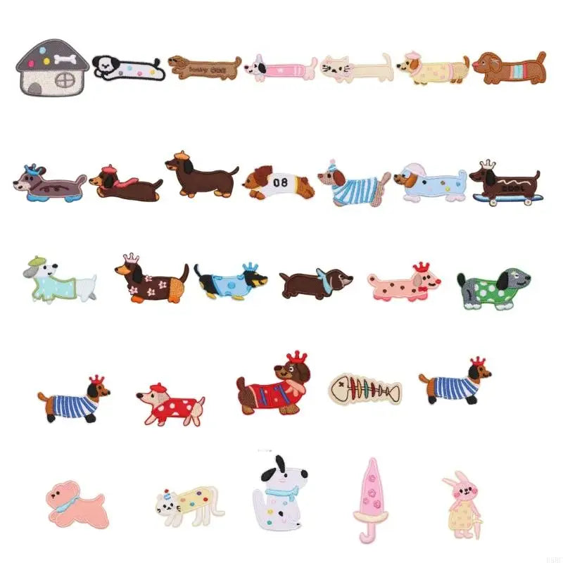 Dog Animal Embroidered Iron Fabric Patches Jackets Backpacks Dress Hat Zpaxo 30 pieces China Mainland